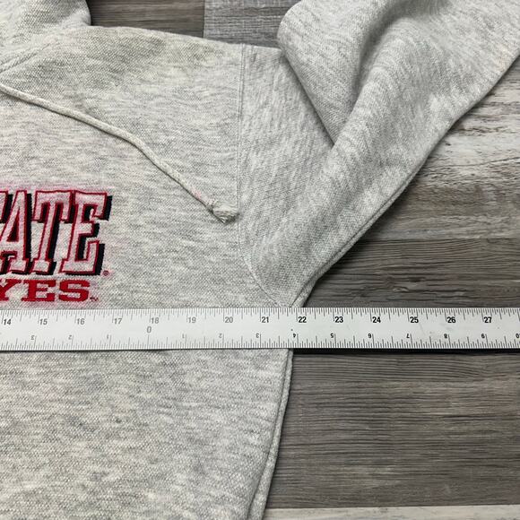 Vintage Y2K Logo Athletic Ohio State Buckeyes OSU Gray Mens‎ M Pullover Hoodie - Picture 7 of 9